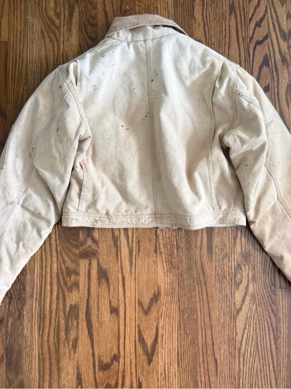 Carhartt | Vintage Tan Cropped canvas jacket with paint splatter - Picture 3 of 3